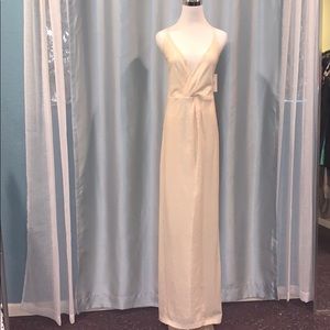 Halston Heritage CreamSleeveless Twist Sequin Gown